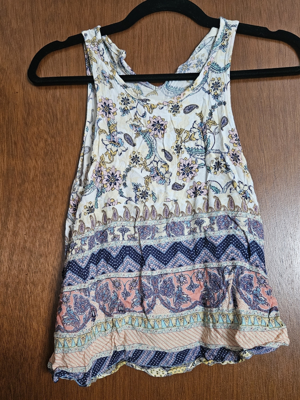 Elodie Floral Mixed-Print Racerback Tank Top - White/Multi